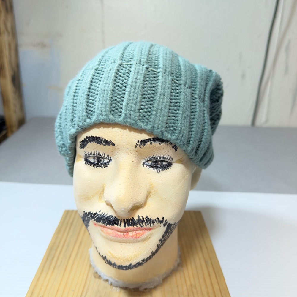 Brook + Bay Slouchy Beanie Sage Green Teal Ribbed Cable‎ Knit Oversized Hat